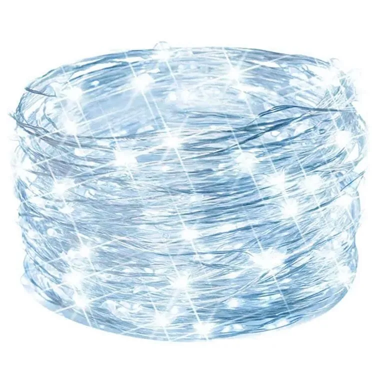 Lampki LED Giętkie Na Baterie - Biały Zimny - 40 Sztuk Na Drucie Dodatkowo Do Dekoracji Wnętrz