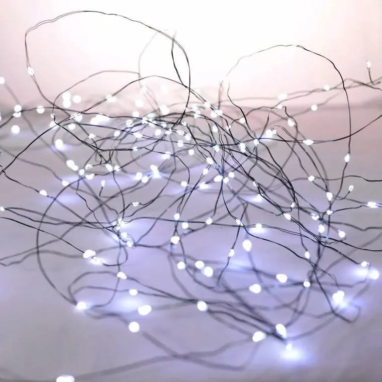 Lampki LED Giętkie Na Baterie - Biały Zimny - 40 Sztuk Na Drucie Dodatkowo Do Dekoracji Wnętrz