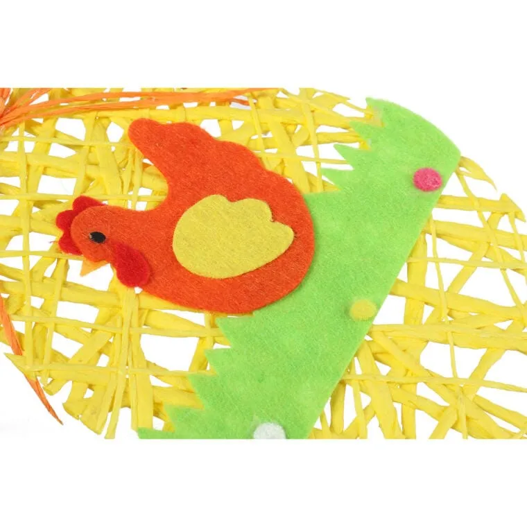 Zawieszka Jajko Wielkanocne Z Rafii 15cm - Pomarańczowe