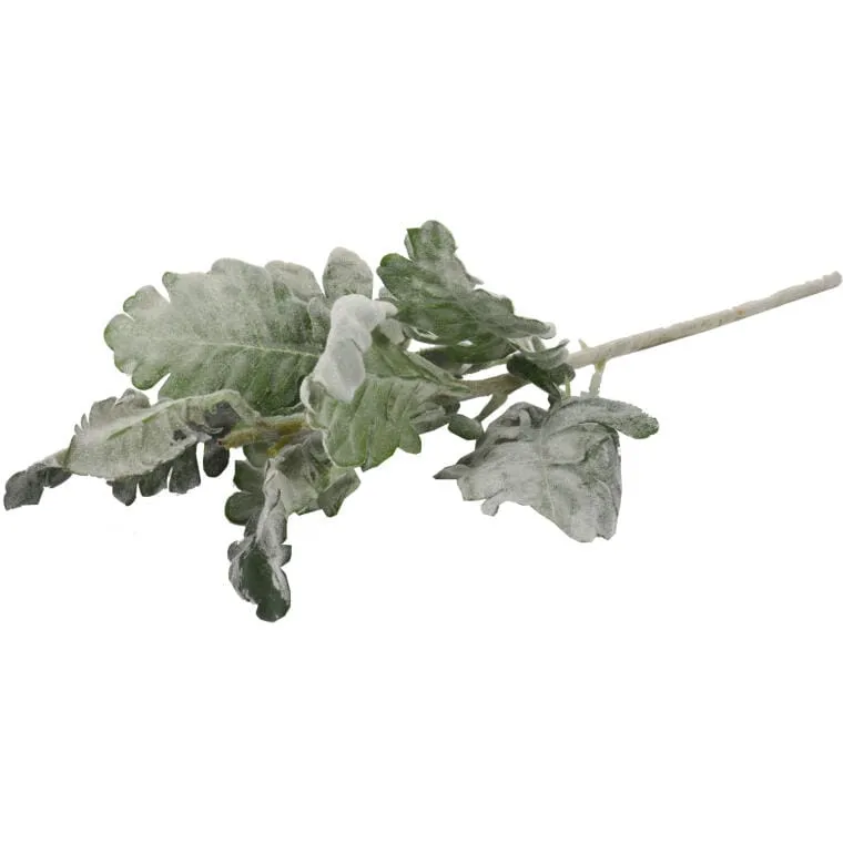 Gałązka Sztucznych Omszałych Liści 45 cm - Zielona