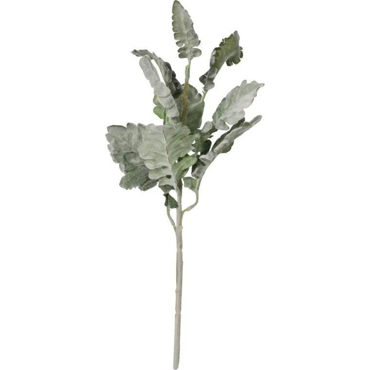 Gałązka Sztucznych Omszałych Liści 45 cm - Zielona