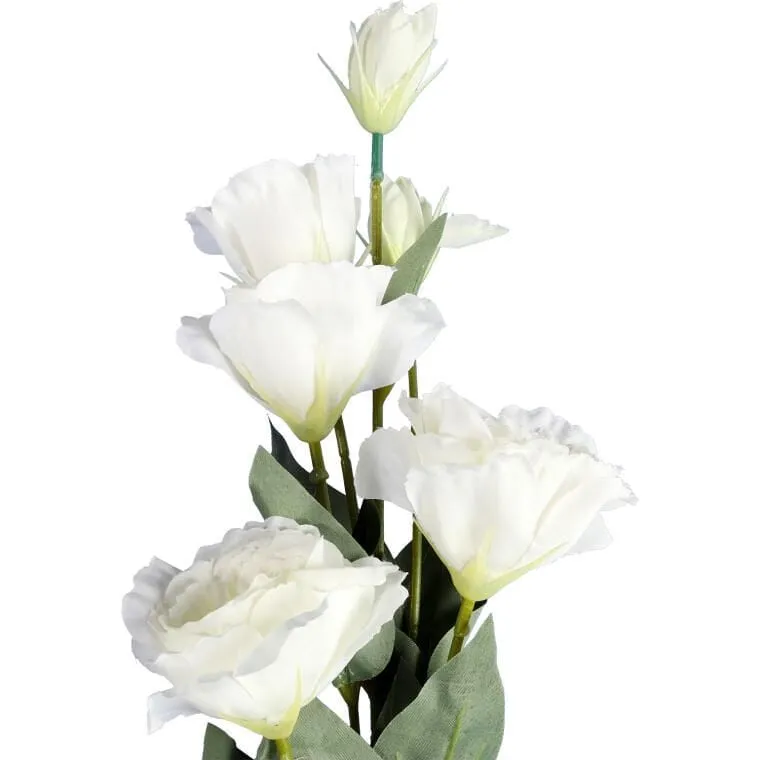 Gałązka Eustoma Z 6 Białymi Kwiatami - Dekoracja Wysokiej Jakości
