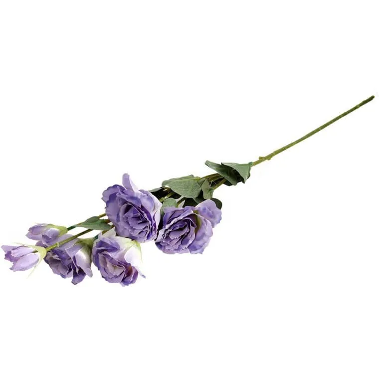 Eustoma Fioletowa - Gałązka Dekoracyjna Z 6 Kwiatami O Realistycznym Wyglądzie