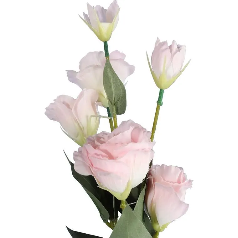Gałązka Eustoma Z 6 Kwiatami, Wysokość 80 cm, Wyglądająca Jak Żywa - Różowa