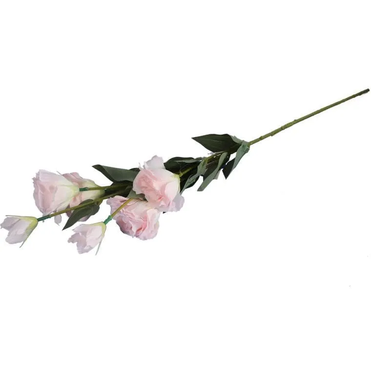 Gałązka Eustoma Z 6 Kwiatami, Wysokość 80 cm, Wyglądająca Jak Żywa - Różowa