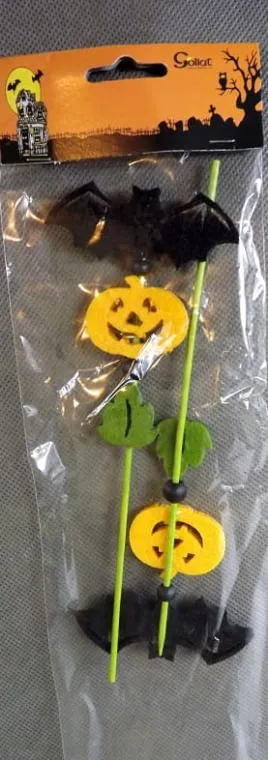 Czarne Filcowe Nietoperze Z Dyniami - Dekoracja Halloween