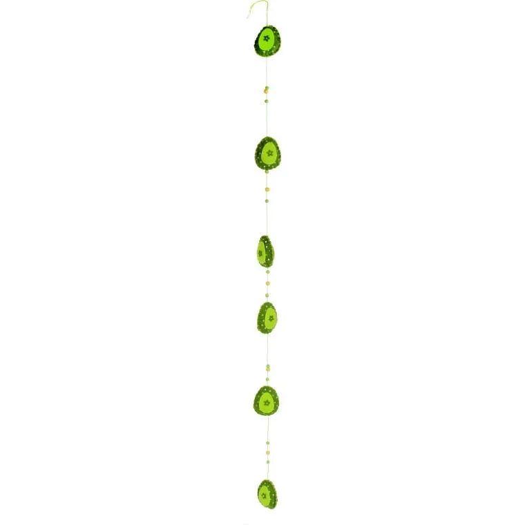 Jajka Filcowe Girlanda Zestaw 6 Sztuk 7cm - Zielone