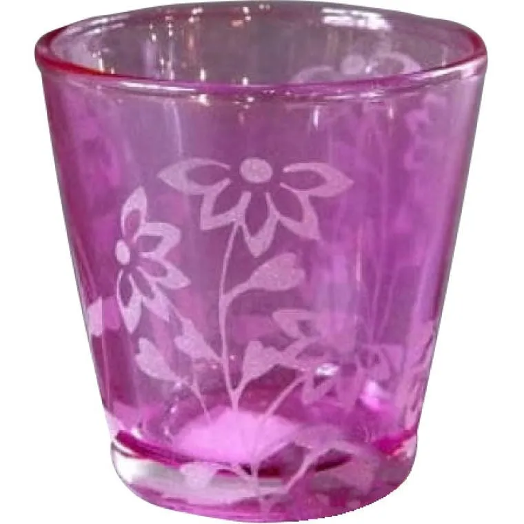 Świecznik Szklany 6 cm - Fioletowy