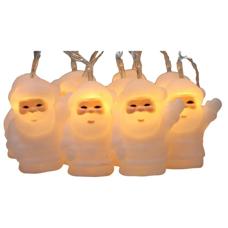 Lampki Choinkowe 10 LED Mikołaje Na Sznurze