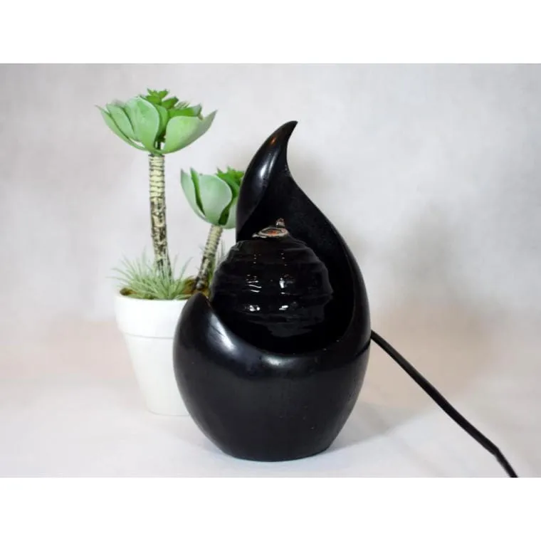 Fontanna Dekoracyjna LED Z Pompką, Kolor Czarny, Nawilżająca Powietrze F001B
