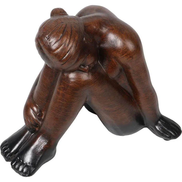 Figurka Ceramiczna Kobieta W Kolorze Brązowym Z Gumkami Antypoślizgowymi, Wysokość 20 cm
