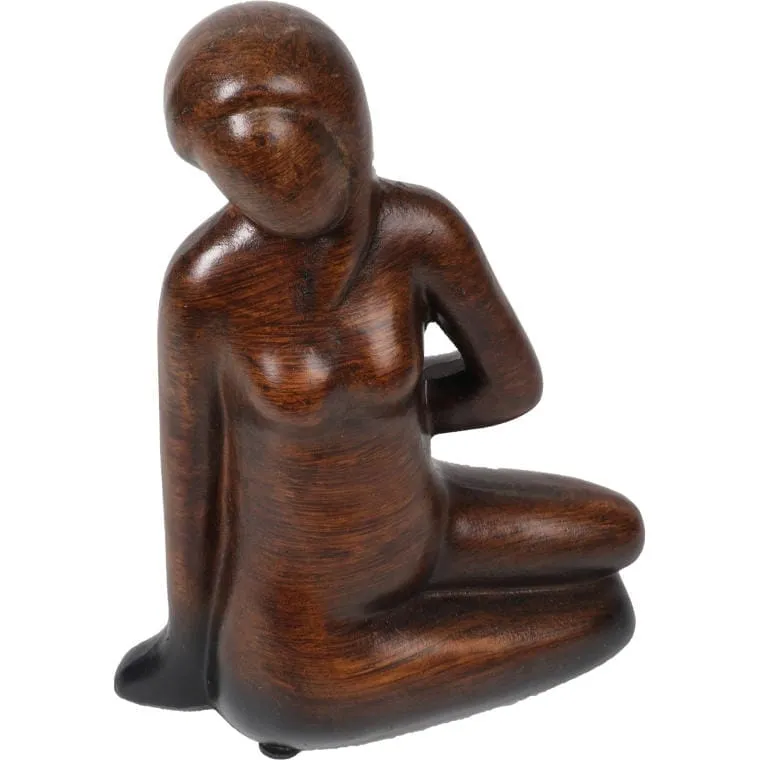 Ceramiczna Figurka Kobiety Z Gumkami Antypoślizgowymi - Brązowa