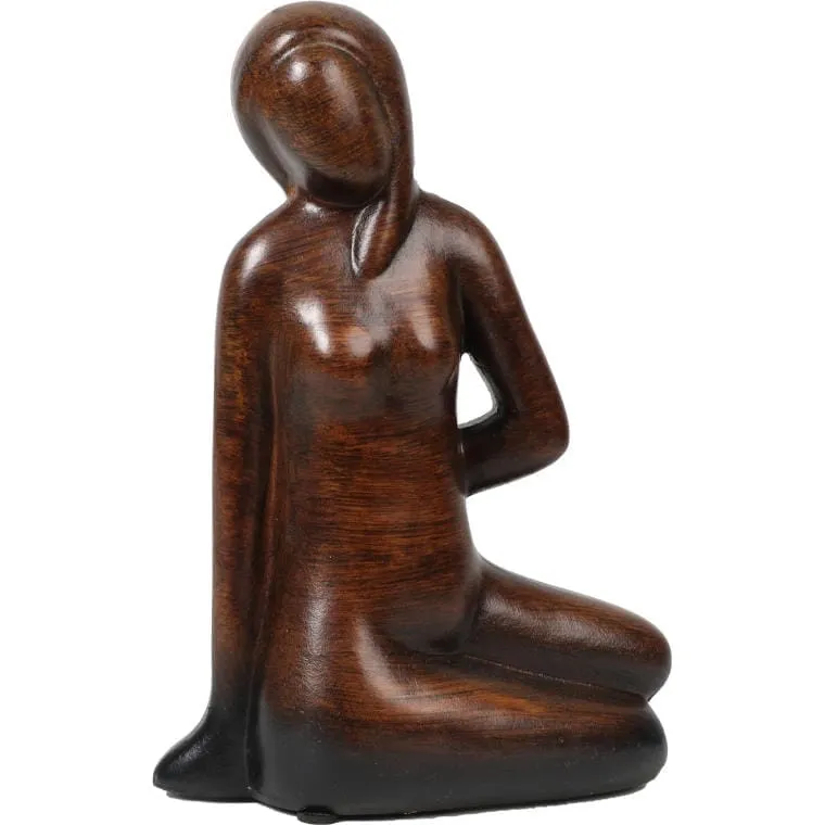 Ceramiczna Figurka Kobiety Z Gumkami Antypoślizgowymi - Brązowa