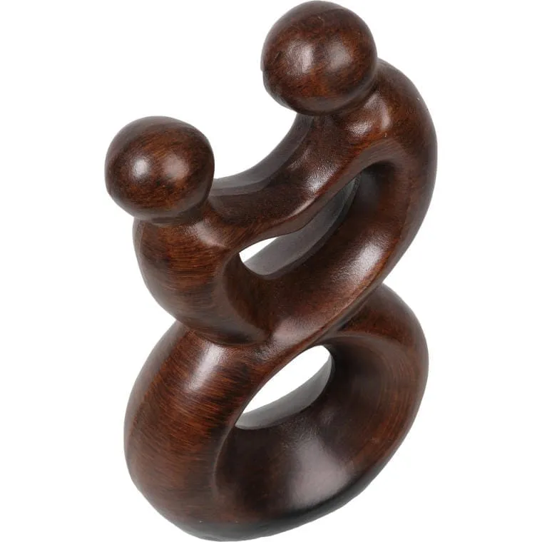 Ceramiczna Figurka Para W Kolorze Brązowym 25x6x14 cm Z Antypoślizgowymi Gumkami