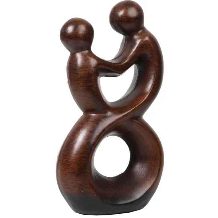 Ceramiczna Figurka Para W Kolorze Brązowym 25x6x14 cm Z Antypoślizgowymi Gumkami