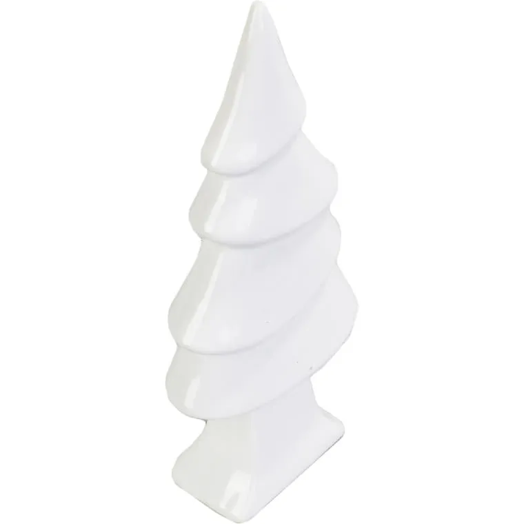 Choinka Ceramiczna Dekoracja Świąteczna - Biała