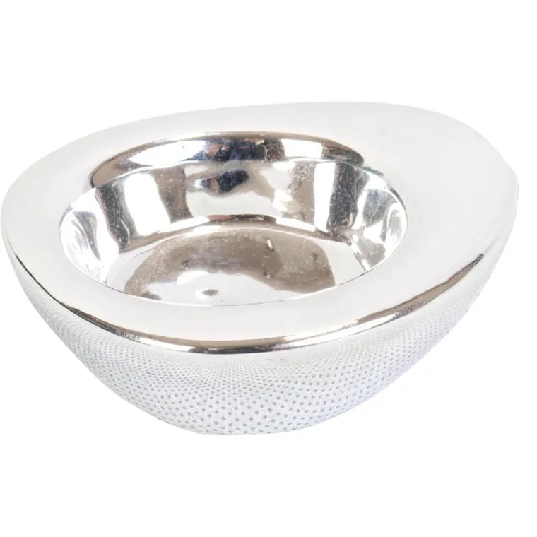 Ceramiczny Świecznik Na Tealight W Kształcie Łezki - Srebrny