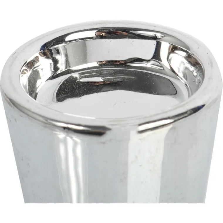 Świecznik Ceramiczny Na Świeczkę Tealight 6 cm - Srebrny