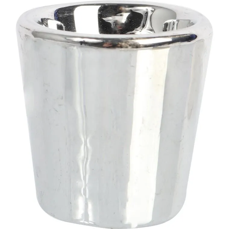 Świecznik Ceramiczny Na Świeczkę Tealight 6 cm - Srebrny