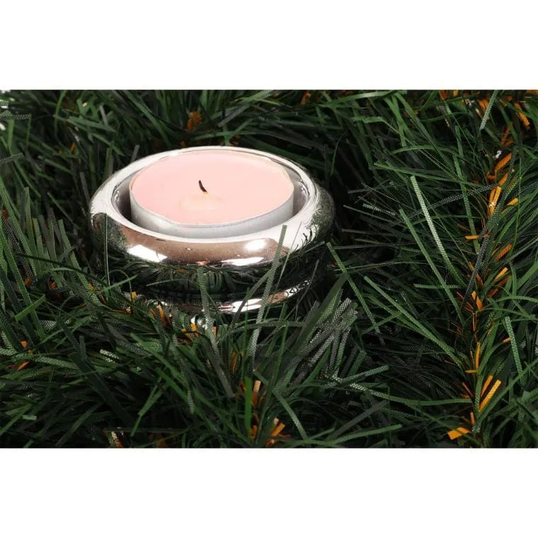 Świecznik Ceramiczny Na Świeczkę Tealight - Srebrny