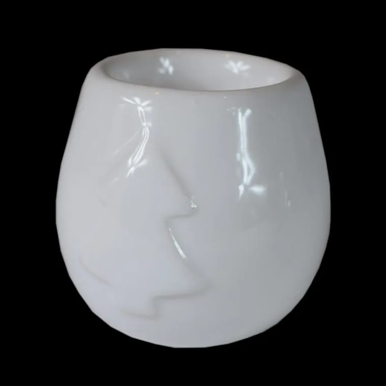 Ceramiczny Świecznik Na Tealight 6,5 x 7 cm - Biały