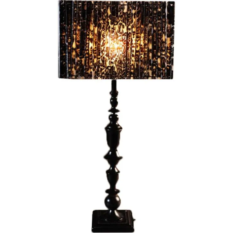 Lampa Stojąca -Czarna (Metal) Z Czarnym Prostokątnym Abażurem