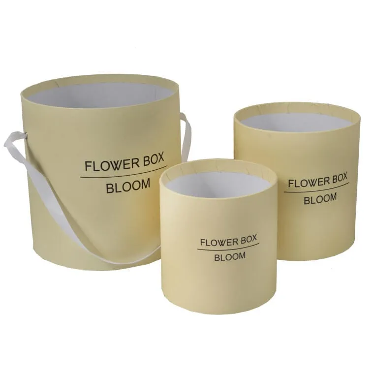 Flower Box Pudełko Na Kwiaty Prezent Dekoracje Średni - Kremowy