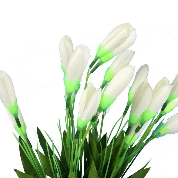 Bukiet 20 Sztucznych Krokusów Białych - Dekoracja O Wysokości 35 cm