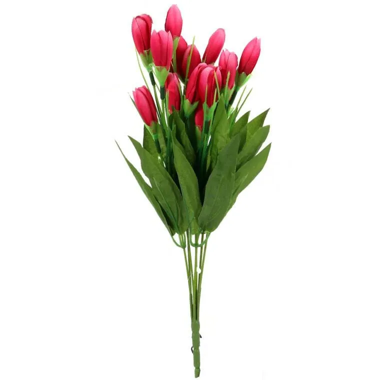 Bukiet Sztucznych Krokusów Różowych - 20 Sztuk, Wysokość 35 cm