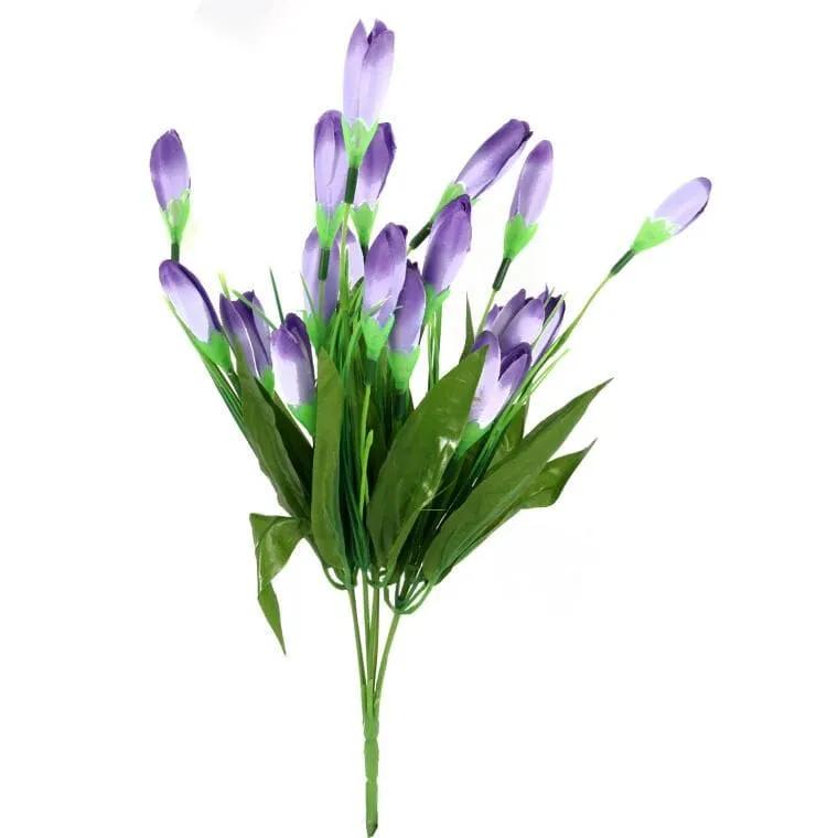 Sztuczny Bukiet Fioletowych Krokusów - 20 Sztuk, 35 cm Wysokości