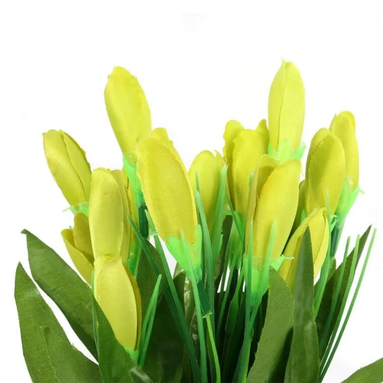 Bukiet Sztucznych Krokusów W Kolorze Zielonym - 20 Sztuk, Wysokość 35cm