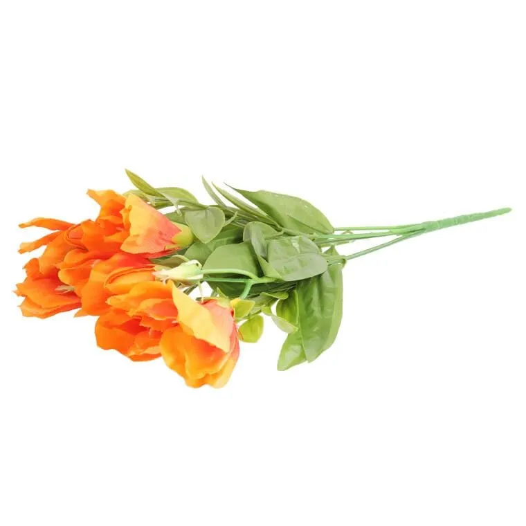 Eustoma Sztuczna W Bukiecie 6 Gałązek, Kolor Żółty, 36 cm
