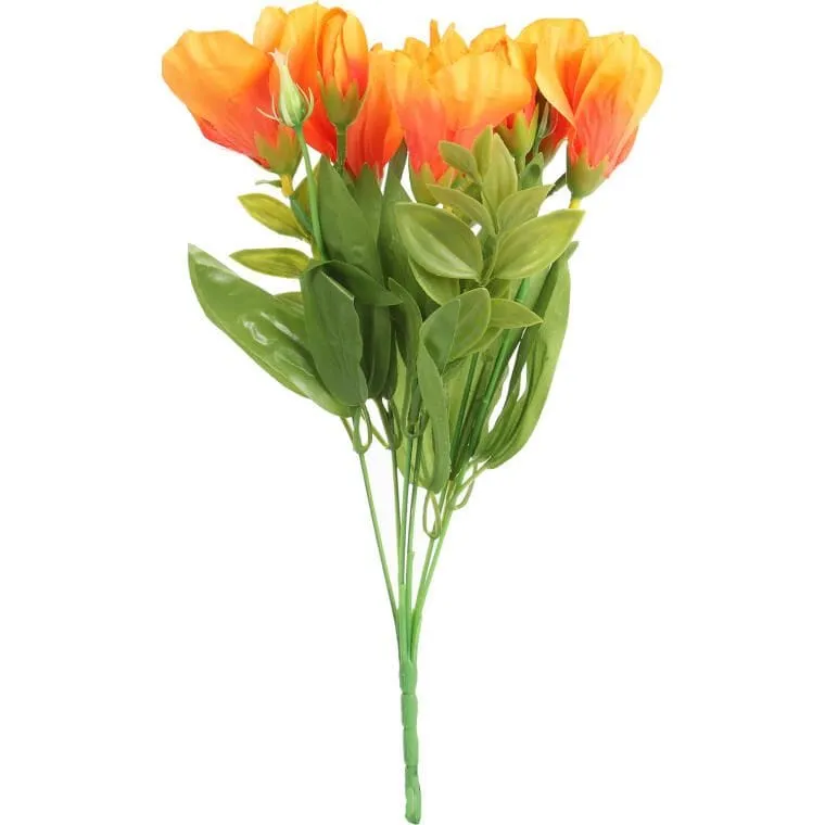 Eustoma Sztuczna W Bukiecie 6 Gałązek, Kolor Żółty, 36 cm