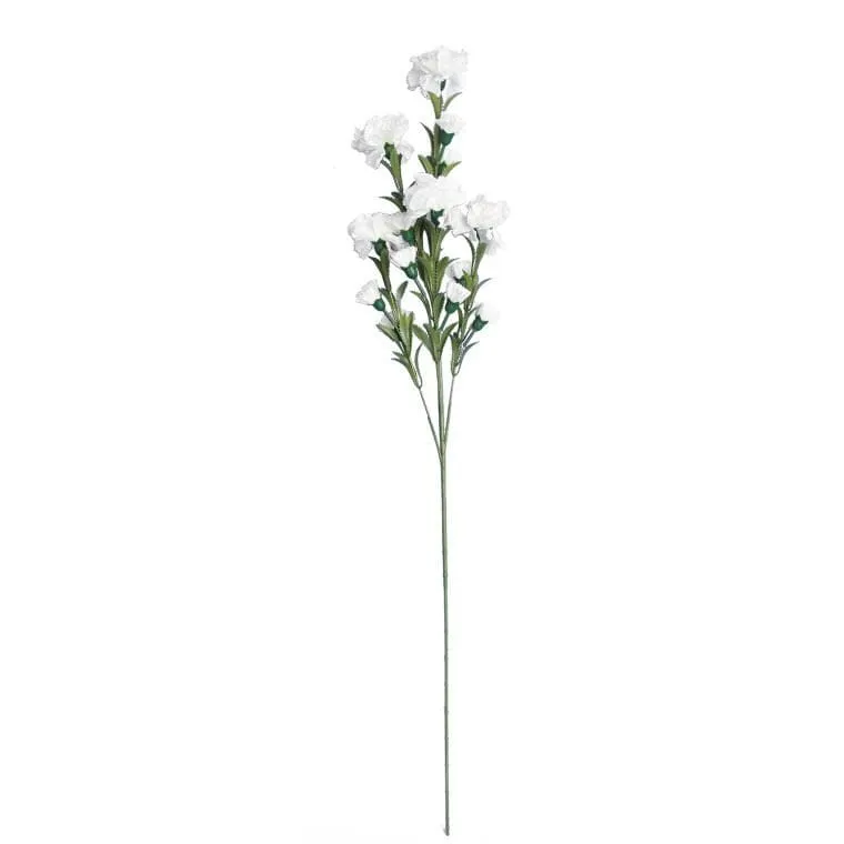 Gałązka Z Białymi Sztucznymi Goździkami - 15 Kwiatów, Wysokość 86 cm