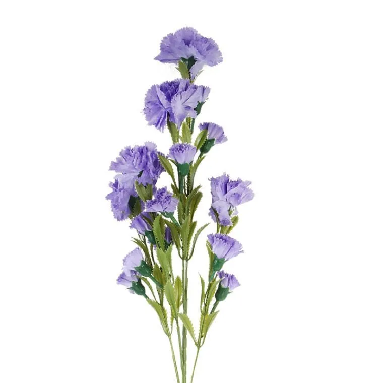Gałązka Z Sztucznymi Goździkami Fioletowymi - 15 Kwiatów, Wysokość 86 cm