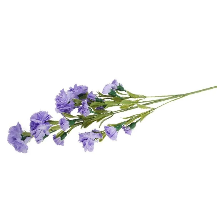 Gałązka Z Sztucznymi Goździkami Fioletowymi - 15 Kwiatów, Wysokość 86 cm