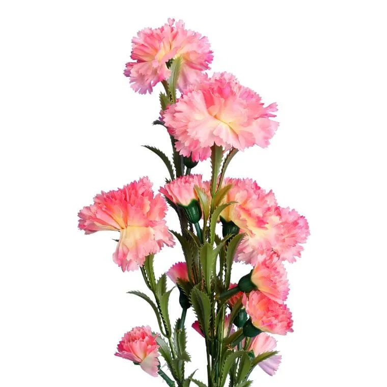 Sztuczna Gałązka Goździków W Kolorze Łososiowym - 15 Kwiatów, Wysokość 86 cm