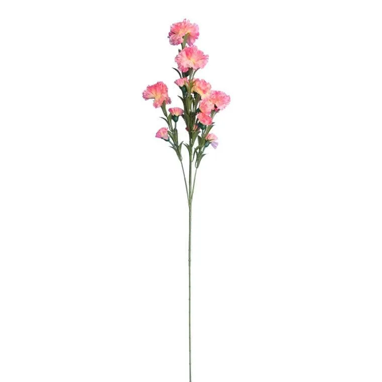 Sztuczna Gałązka Goździków W Kolorze Łososiowym - 15 Kwiatów, Wysokość 86 cm