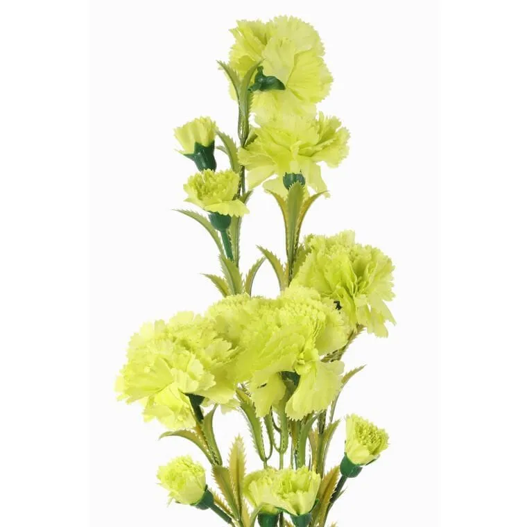 Sztuczna Gałązka Goździków W Kolorze Zielonym - 15 Kwiatów, Wysokość 86 cm