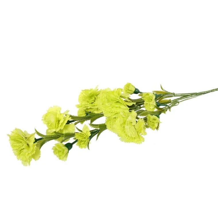 Sztuczna Gałązka Goździków W Kolorze Zielonym - 15 Kwiatów, Wysokość 86 cm