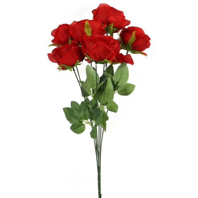 Czerwony Bukiet Sztucznych Róż Wysokiej Jakości - 7 Sztuk, 50cm