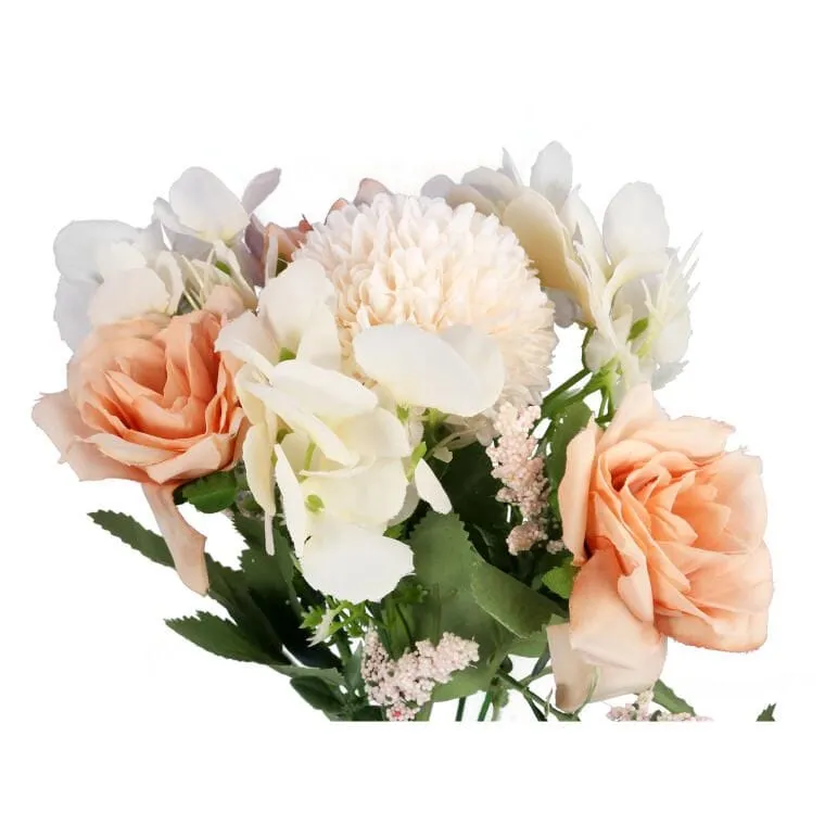 Bukiet 6 Kwiatów Mix Z Czosnkiem 32cm - Pomarańczowy