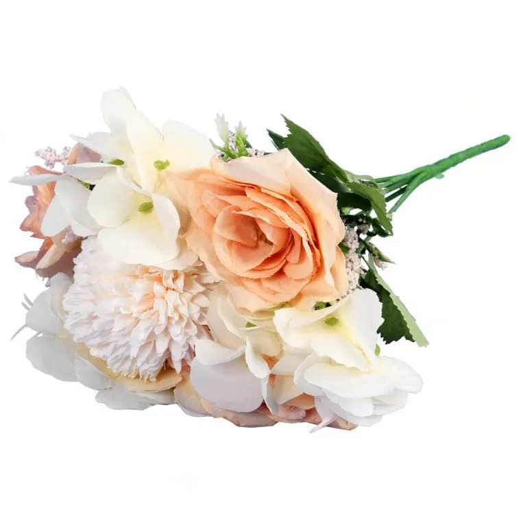Bukiet 6 Kwiatów Mix Z Czosnkiem 32cm - Pomarańczowy