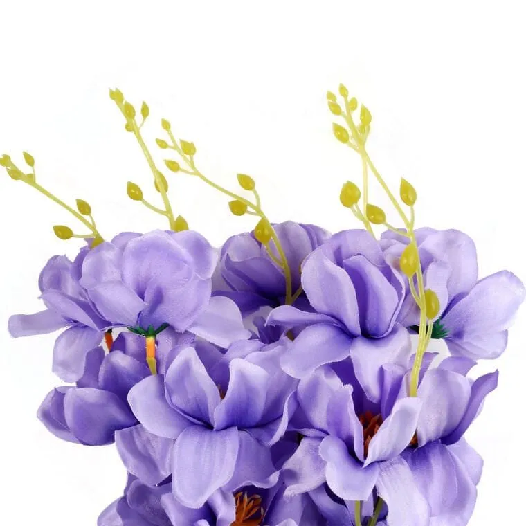 Sztuczne Storczyki W Kolorze Fioletowym - Bukiet 5 Sztuk, Wysokość 58cm