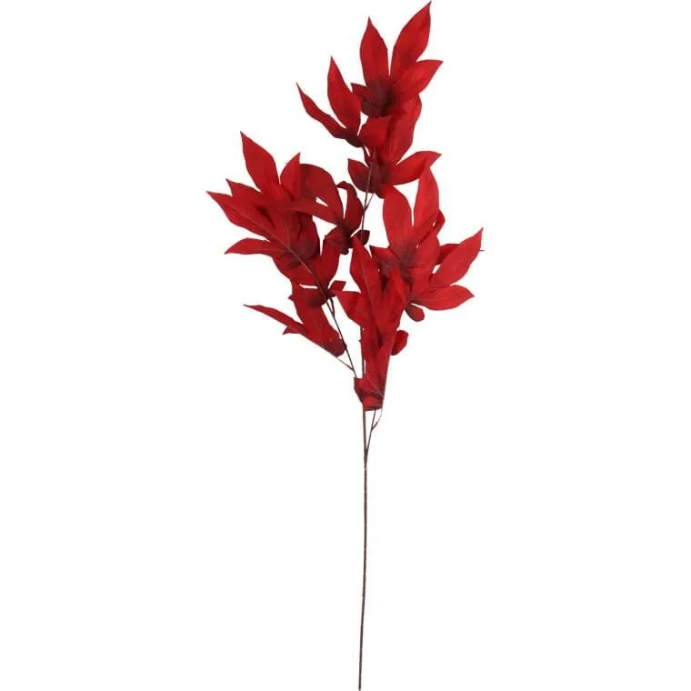 Liść Gałązka Potrójna 95cm - Czerwona