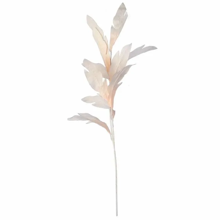 Gałązka Liści Ozdobnych 112 cm Kolor - Kremowy
