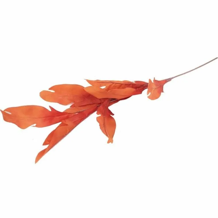 Gałązka Liści Ozdobnych 112 cm Kolor - Pomarańczowy
