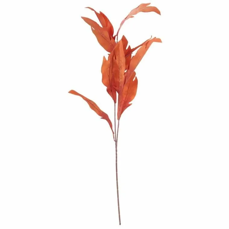 Gałązka Liści Ozdobnych 112 cm Kolor - Pomarańczowy