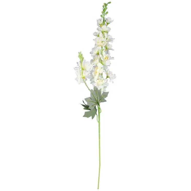Ostróżka Dekoracyjna Biała Na Gałązce - Podwójna, Realistyczna, 87cm