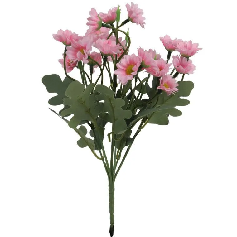 Bukiet Różowych Margaretek - 5 Gałązek - Sztuczne Kwiaty O Wysokości 32 cm